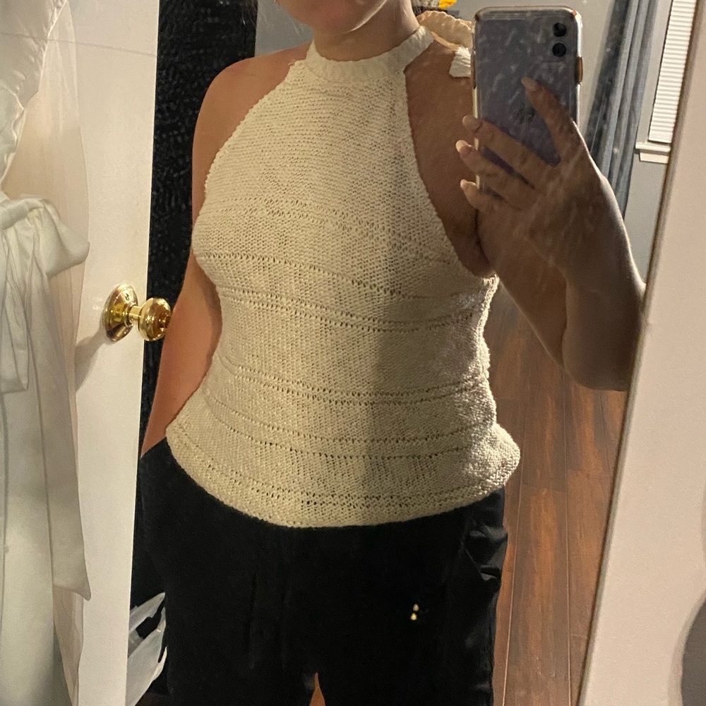 Billabong cream halter knit top